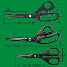 103-Ciseaux de tailleur K - Code K56 -10"/9"/6.5" 