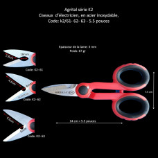 106-Ciseaux  d’électricien  Code= k2/61- 62- 63 