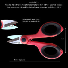 108-Ciseaux multifonctions pour électricien-k2-65 