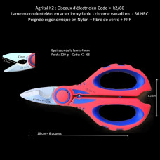 109-Ciseaux d'électricien k2- 66 - 16 cm (6")