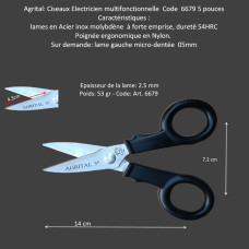 110- Ciseaux Electricien multifonctionnelle-6679 -  