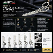 1-`AGRITAL | Ciseaux Tailleur C55 Série 1182`