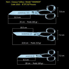92-Ciseaux Tailleur HAMMER - 1010- 8"/9"/10"
