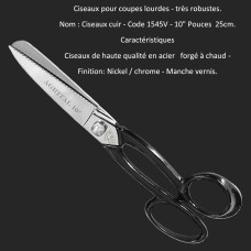 93-Ciseaux cuir - 1545V - 25cm.  10" Pouces