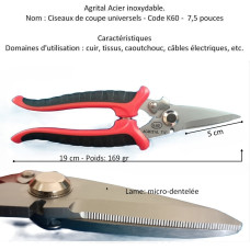 96-Ciseaux de coupe universels-K60-19 cm (7,5")