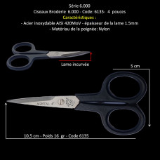 81-Ciseaux Broderie 6000 - 6135 - 10,5cm  4" 