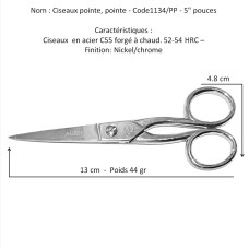 87a- Ciseaux à lames pointues-1134/PP-12,7cm (5") 
