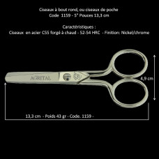 89-Ciseaux à bout rond -1159 - 13,3 cm (5")