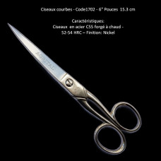 84 - Ciseaux courbes - Code 1702 - 6" Pouces 15.3 cm