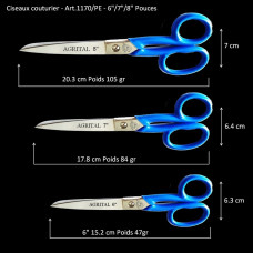 54 - Ciseaux couturier manche plastifie 1170PE
