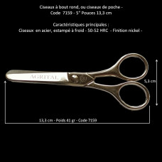65 - Ciseaux à bout rond,   7159 - 5" - 13,3 cm