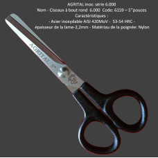 66 - Ciseaux à bout rond  6.000 - 6159 – 5’’- 13,5 cm