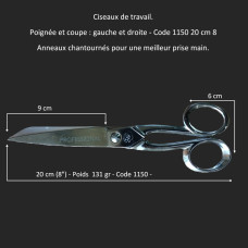 67a-Ciseaux de travail modèle Français 1150-20cm