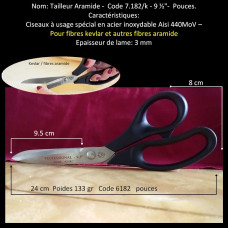 69a-Ciseaux tailleur aramide-6.182/k -24cm