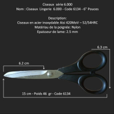 72a-Ciseaux  Lingerie  6000-Code 6134-6" 15cm      