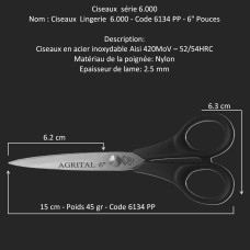 73a-Ciseaux Lingerie 6000- lame pointue 6134PP