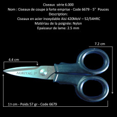 77-Ciseaux de coupe à forte emprise - 6679 -13 cm (5")    